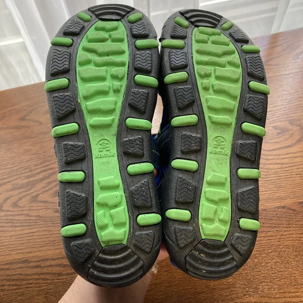Kamik Electro Teal Water Sandal‎ Aqua Waterproof Shoe Boys 7 Youth HK8036 EUC